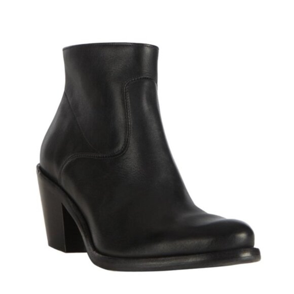 All Saints Hessian Low Leather Ankle Boot Black - Picture 2 of 13